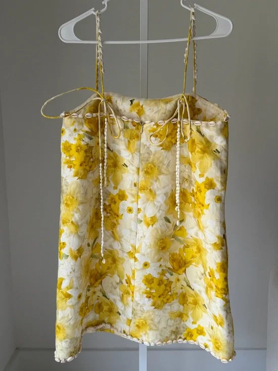 Zimmermann Yellow and White Floral Mini Dress - Picture 10 of 11